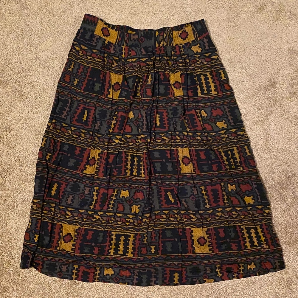 80s VINTAGE • Shapely Knits Flowy Skirt • Large